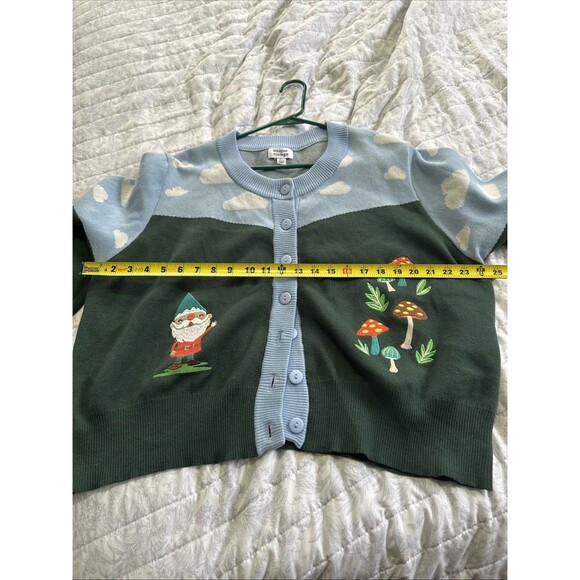 Unique Vintage Plus Size 4XL 22-24 Gnome In The Sky Cardigan Sweater Mushrooms - Picture 13 of 13